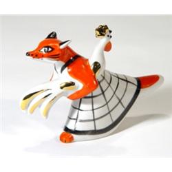 Russian hand painted fox in a dress steali…