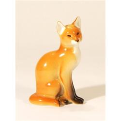 Hand painted Russian fox, marks to base, 1…