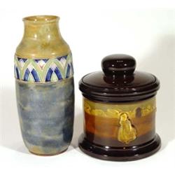 Doulton Lambeth stoneware vase and a Doult…