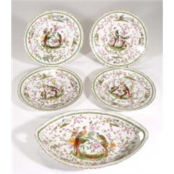 Four continental porcelain plates and a tw…