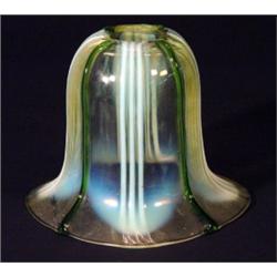Clear green and vaseline glass lightshade,…