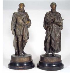 Pair of white metal figures in Elizabethan…
