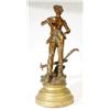 Image 1 : Large spelter figure of a ploughman on a g…