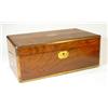 Image 1 : Brass inlaid walnut writing slope with too…