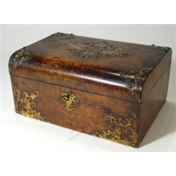 Victorian brass mounted walnut sewing box …