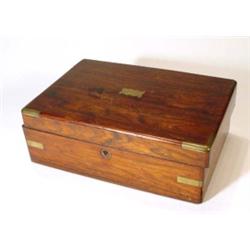 Victorian brass cornered and inlaid rosewo…