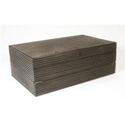 Ebonised wooden writing slope with fitted …