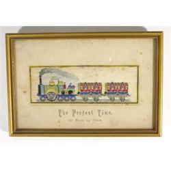 Gilt framed Stevenograph, 'The Present Tim…