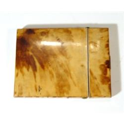 Blonde tortoiseshell card case with hinged…