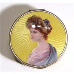 Circular continental yellow enamel trinket…