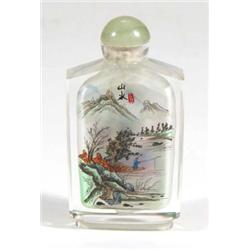 Japanese cut glass scent bottle and stoppe…