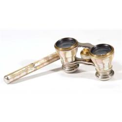Pair of mother of pearl opera glasses with…