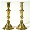 Image 1 : Pair of hexagonal based brass candlesticks…