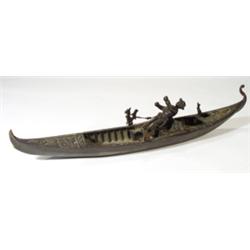 Large Venetian bronze gondola, 50cm long…