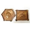 Image 1 : Copper dish embossed with a shell and one …