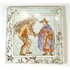 Image 1 : Minton pottery tile, hand coloured and tra…