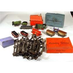 Selection of tin plate Hornby railway equi…