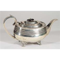 Georgian silver teapot with ebony knop and…