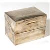 Image 1 : Rectangular silver and wooden card box wit…
