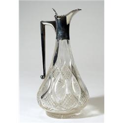 Cut glass silver topped claret jug, JD & S…