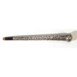 Floral silver walking stick handle, London…