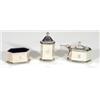 Image 1 : Three piece hexagonal silver condiment set…