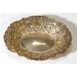 Silver floral pierced bonbon dish, W.N She…