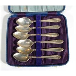 Cased set of six silver teaspoons, Sheffie…