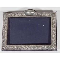 Modern rectangular silver photo frame with…