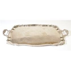 Silver plated two handled tray, chased wit…