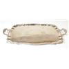Image 1 : Silver plated two handled tray, chased wit…