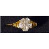 Image 1 : Gold floral diamond ring, set with approxi…