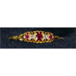 18ct gold diamond and ruby set ring…