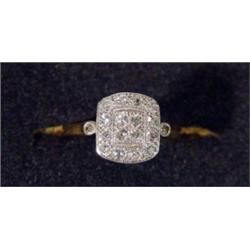 Art Deco style 9ct gold and diamond ring…