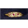 Image 1 : 18ct gold diamond and ruby bar ring…