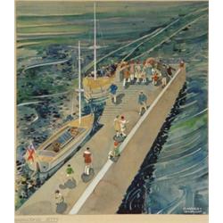 Clarence Seabright /26 - Framed watercolou…