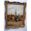 Image 1 : FRAMED OIL ON CANVAS BY W. RICHARDS  OLD CITY BUILDINGS & CHURCH  19" X 15"