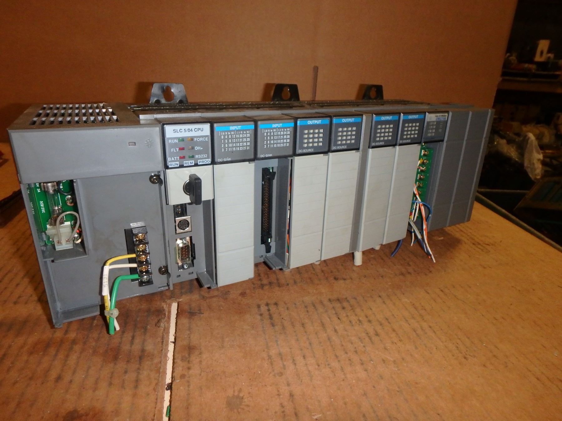 ALLEN BRADLEY 1746-A10 SLC 500 10-SLOT RACK W/ MODULES, *MISSING 3 ...