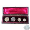 Image 1 : Great Britain; 1895  4-coin Maundy Coin Set in original Mint case. Set includes 4,3,2,&1 Silver Penc
