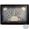Image 1 : Spectacular Framed Siam Porcelain Gambling Tokens Set with Info Sheet and miniture Playing Cards. Th