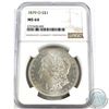 USA; 1879-O Silver $1  NGC Certified MS-64. A Bright flashy coin accented with slight cameo reliefs.