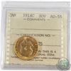 Canada 1914c Gold Sovereign ICCS Certified AU-55