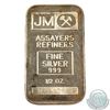 Rare! Johnson Matthey 1/2oz Fine Silver Bar ' Blank Back' (Tax Exempt) Serial # 004022. Produced by 