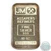 Rare! Johnson Matthey 1/2oz Fine Silver Bar ' Blank Back' (Tax Exempt) Serial # 001205. Produced by 