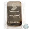 Ultra Rare! Johnson Matthey 'Scotiabank' 5oz Fine Silver Bar (Tax Exempt) Serial #005073.  5oz examp