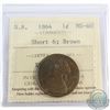 New Brunswick 1-cent 1864 Short 6 ICCS Certified MS-60 Brown