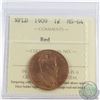 Newfoundland 1-cent 1909 ICCS Certified MS-64 Red! An exceptional strike with full original red fiel