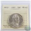 Newfoundland 50-cent 1907 ICCS Certified MS-62. Bright flashy coin.