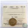 Newfoundland $2 1865 Gold ICCS Certified VF-30