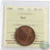 Image 1 : 1-cent 1901 ICCS Certified MS-65 Red! Bright Flashy Coin with crisp details.